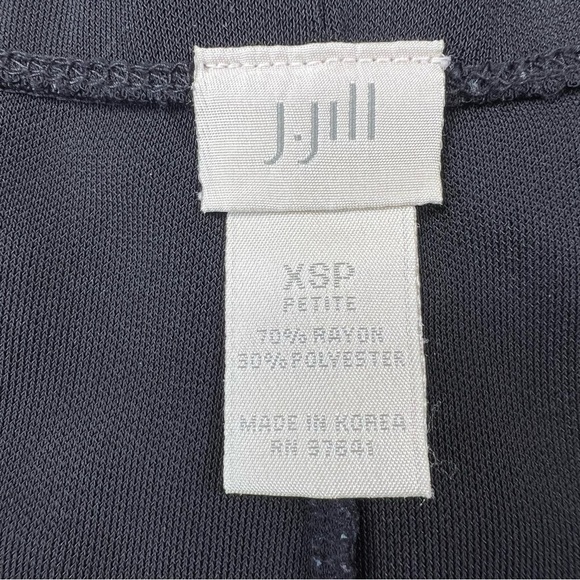 J. Jill Pull On Slinky Stretch Ankle Pants Elastic Stretch Black Liquid Knit - Picture 7 of 7